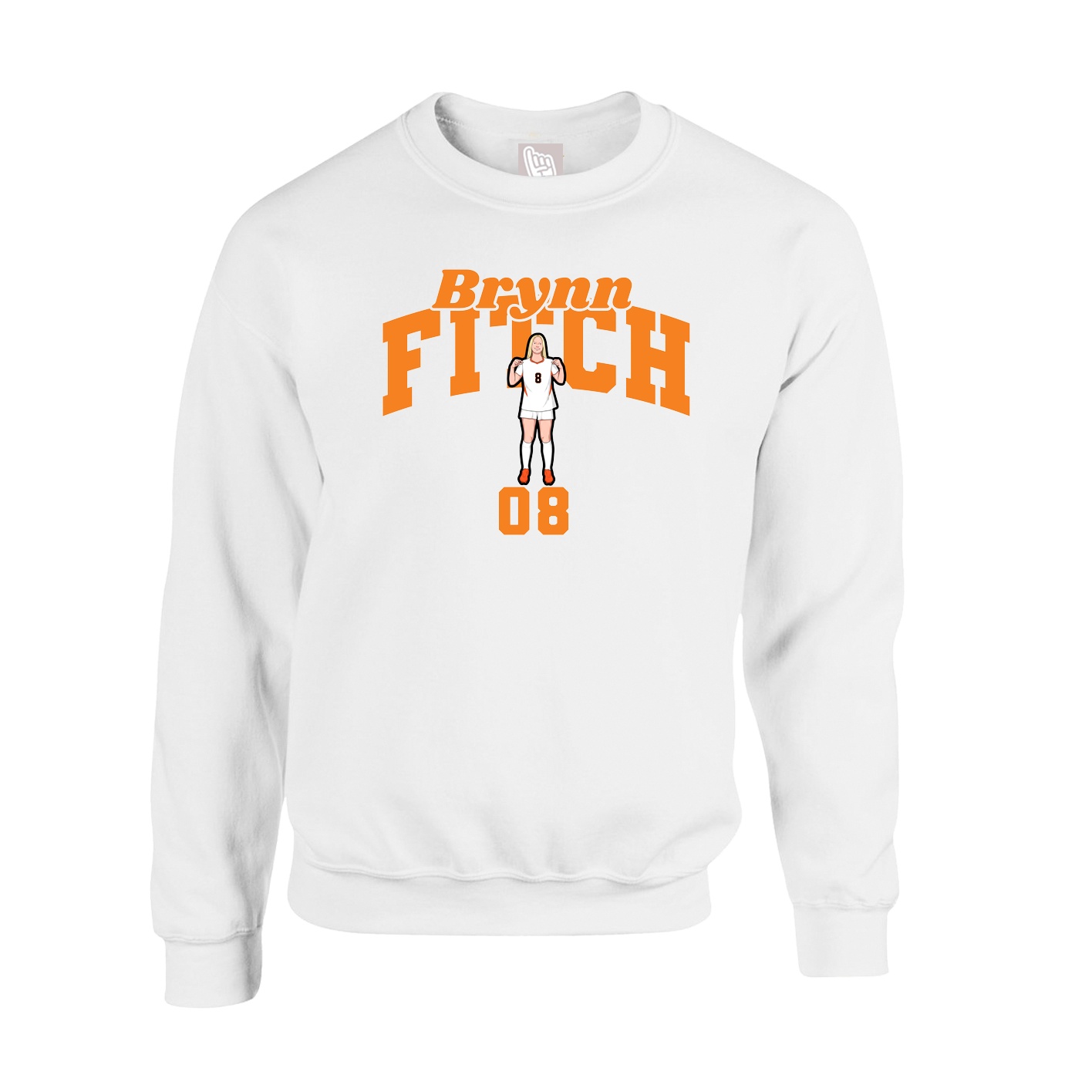 Fleece Crew — Signature Arch in White