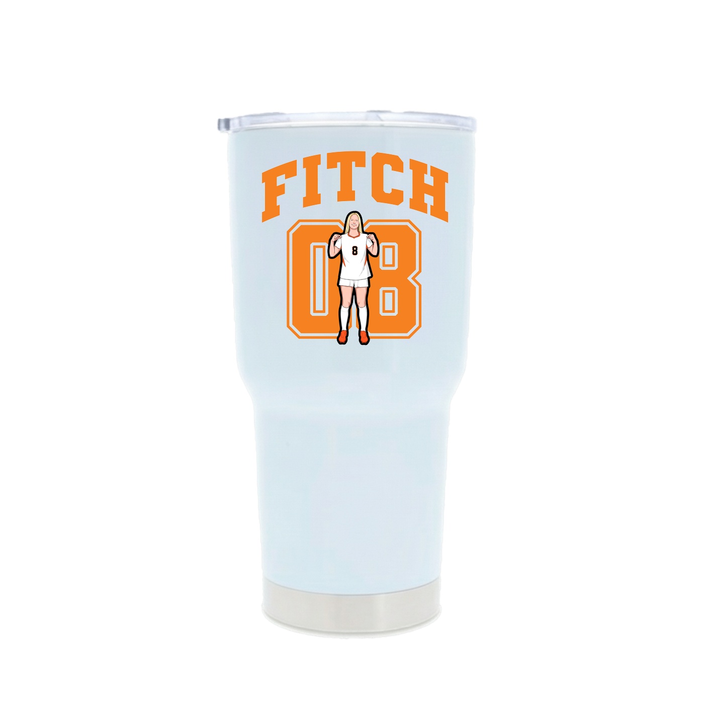 30oz Stainless Steel Tumbler — Number in White