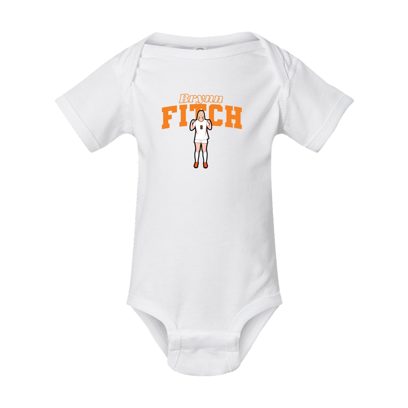 Baby Onesie — Name Arch in White