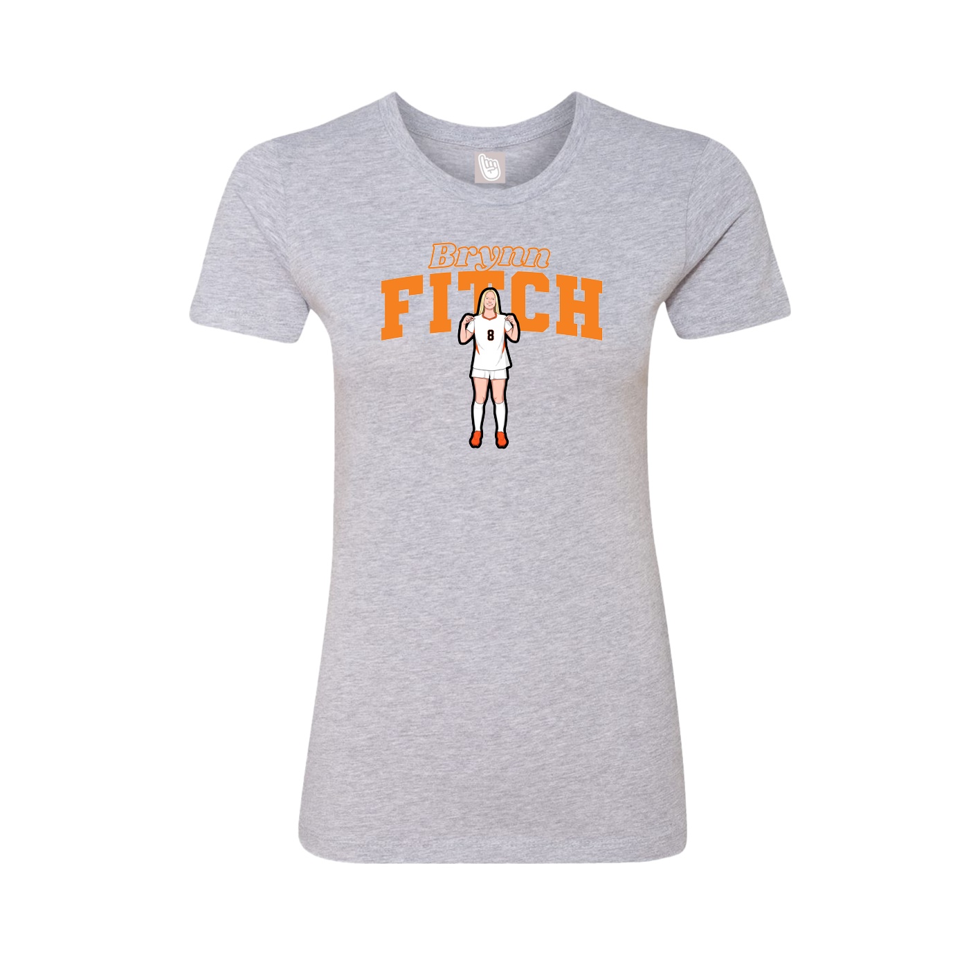 Fitted Women's Tee — Name Arch in Grey