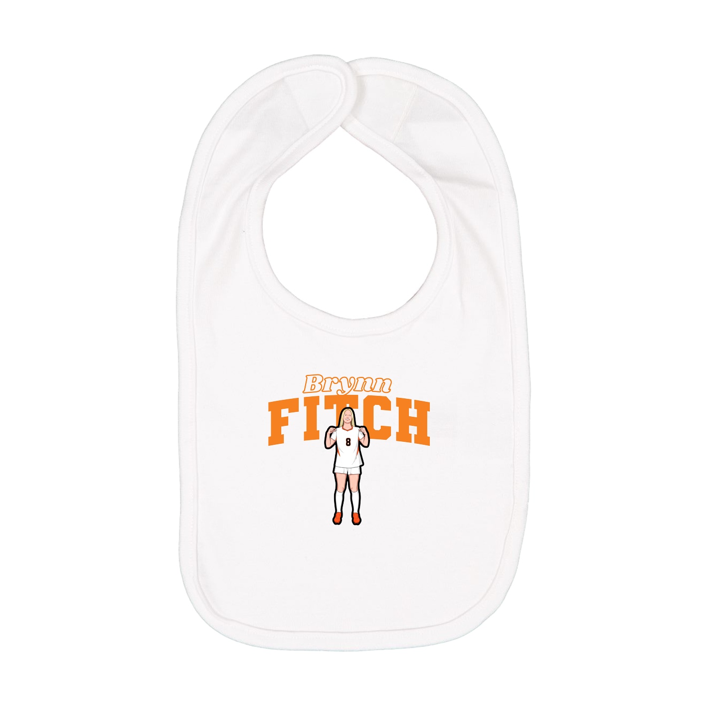 Infant Bib — Name Arch in White