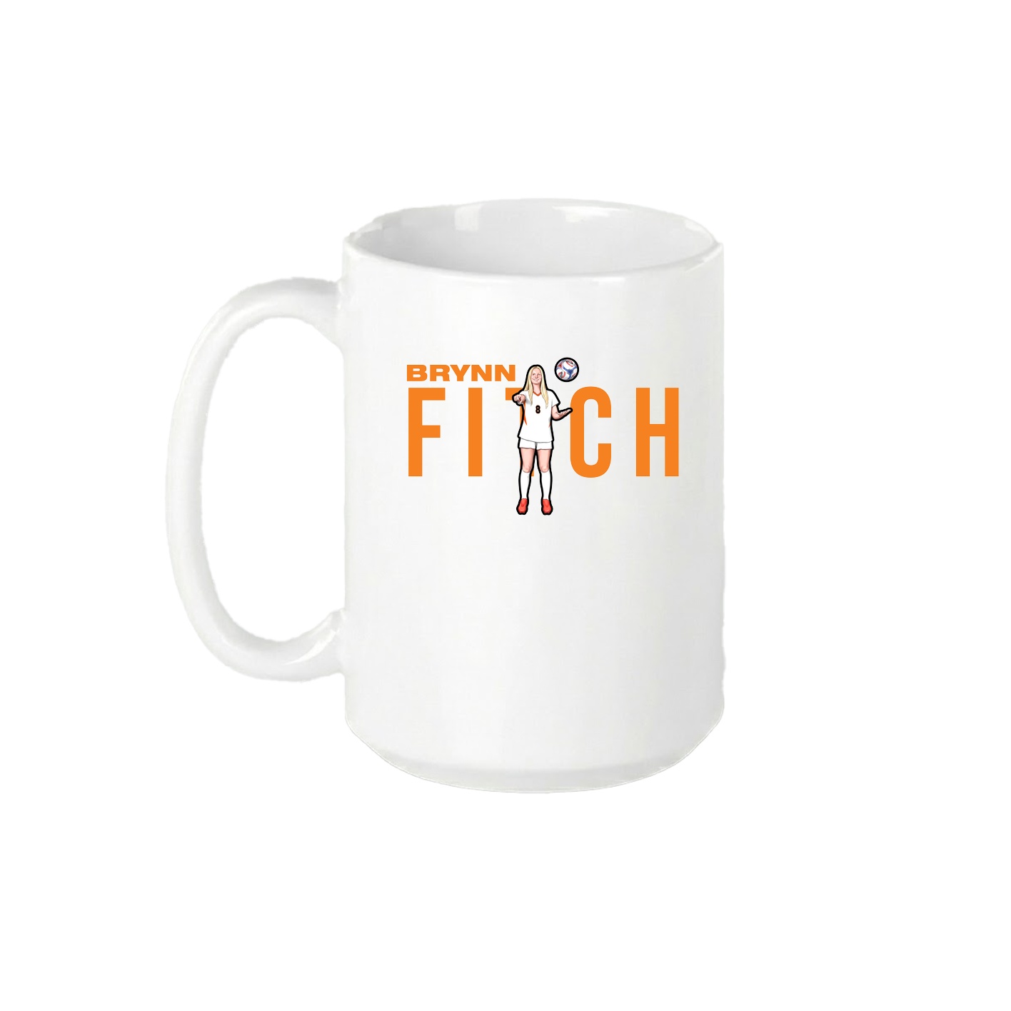 15oz Coffee Mug — Player Name in White