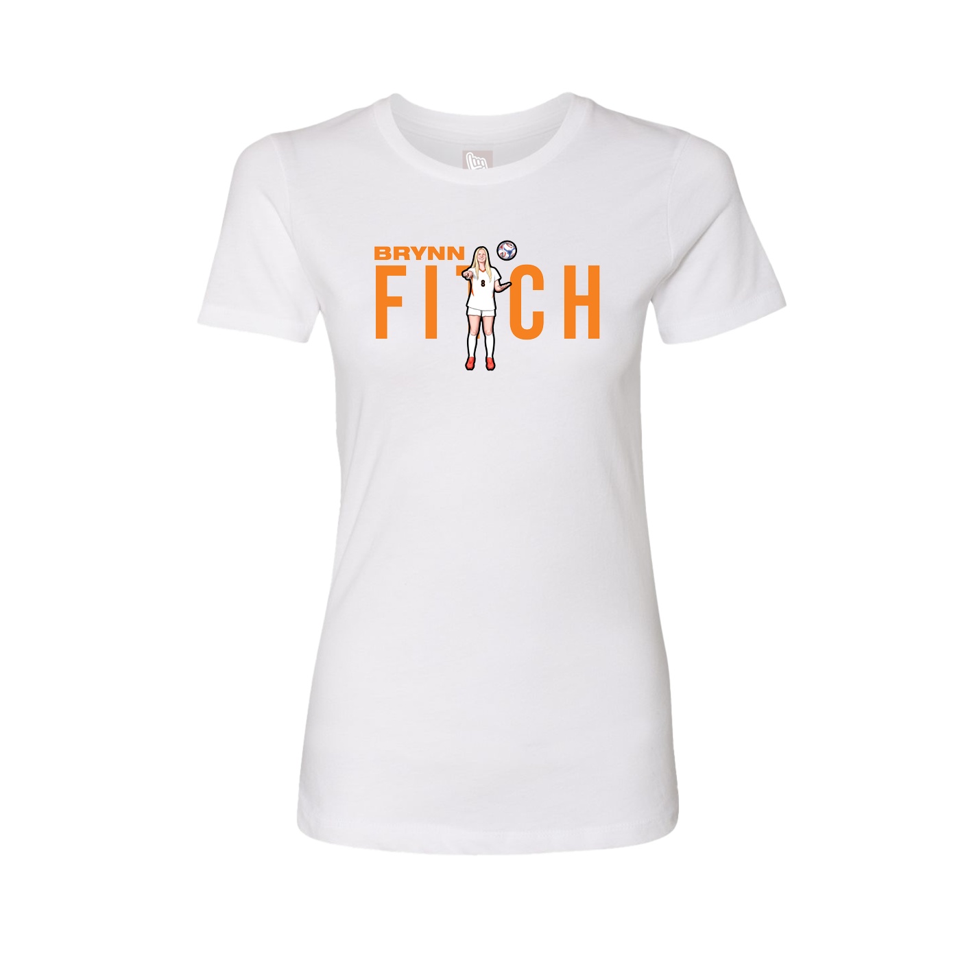 Fitted Women's Tee — Player Name in White