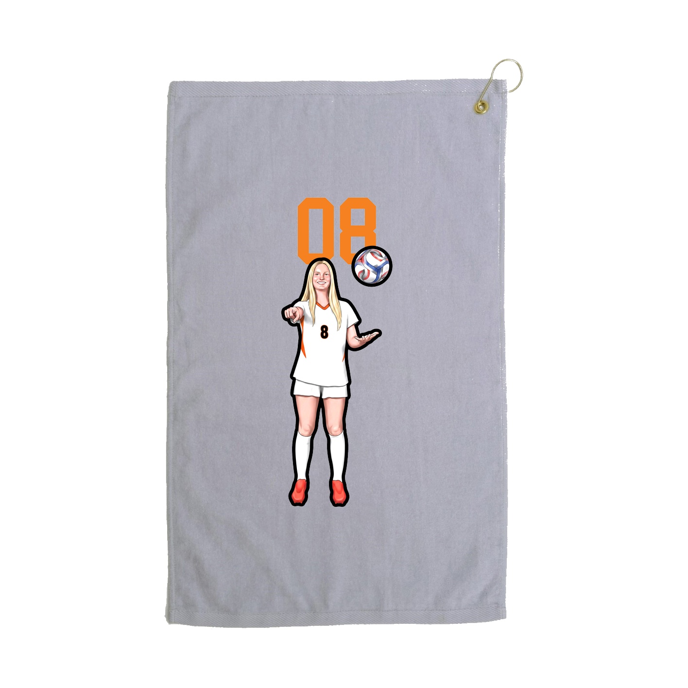 Golf Towel — Number Top in Grey