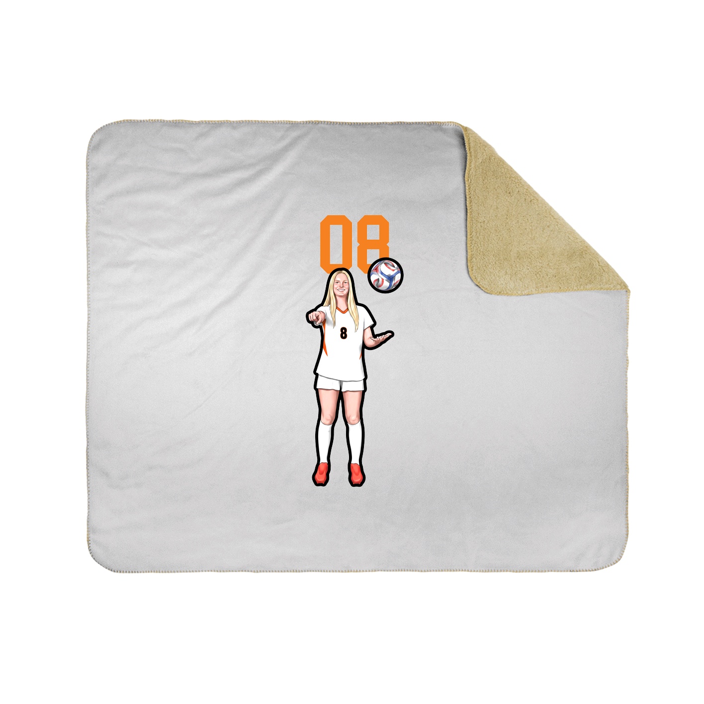 Throw Blanket — Number Top in White