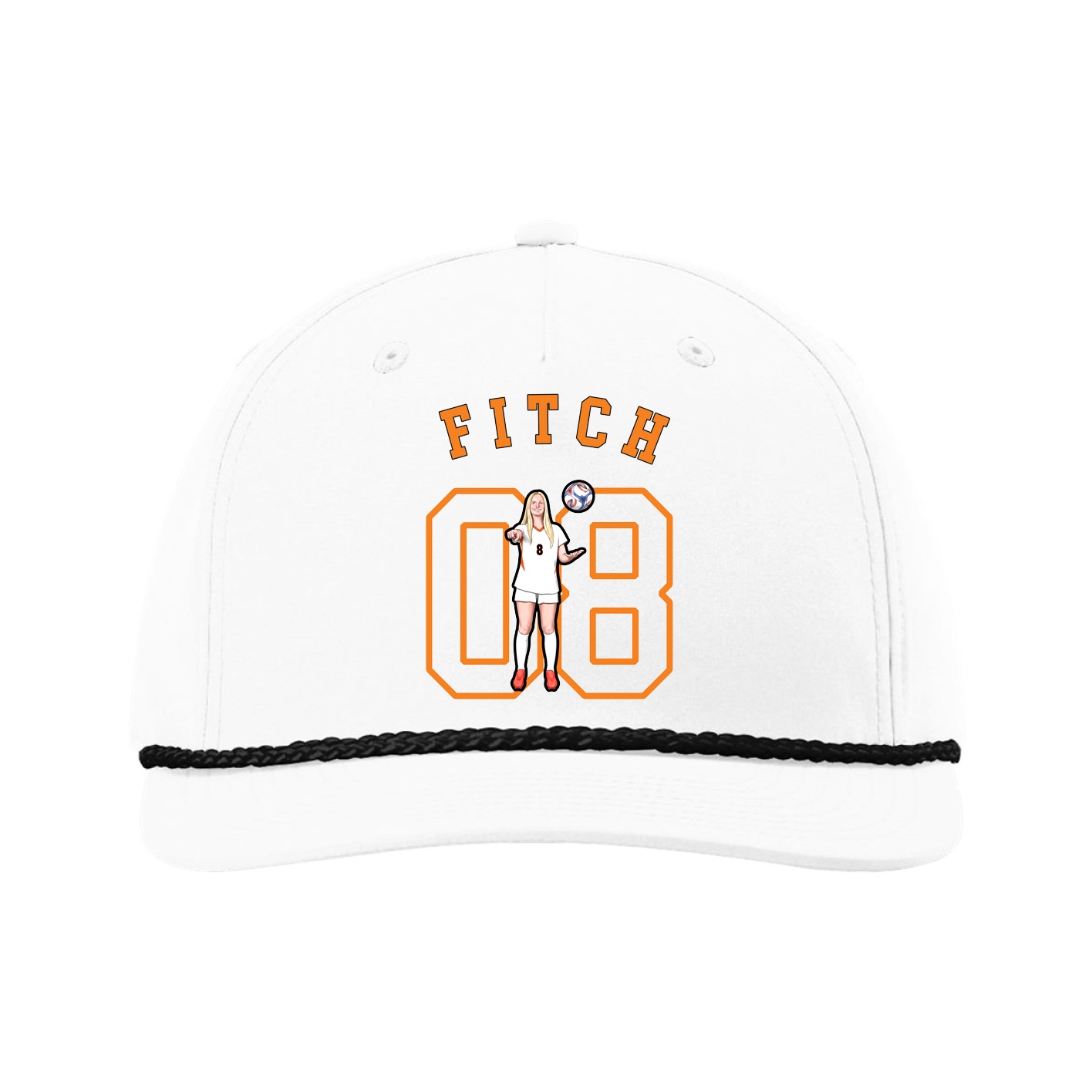 Five-Panel Classic Rope Cap — Shirsey Arch in White