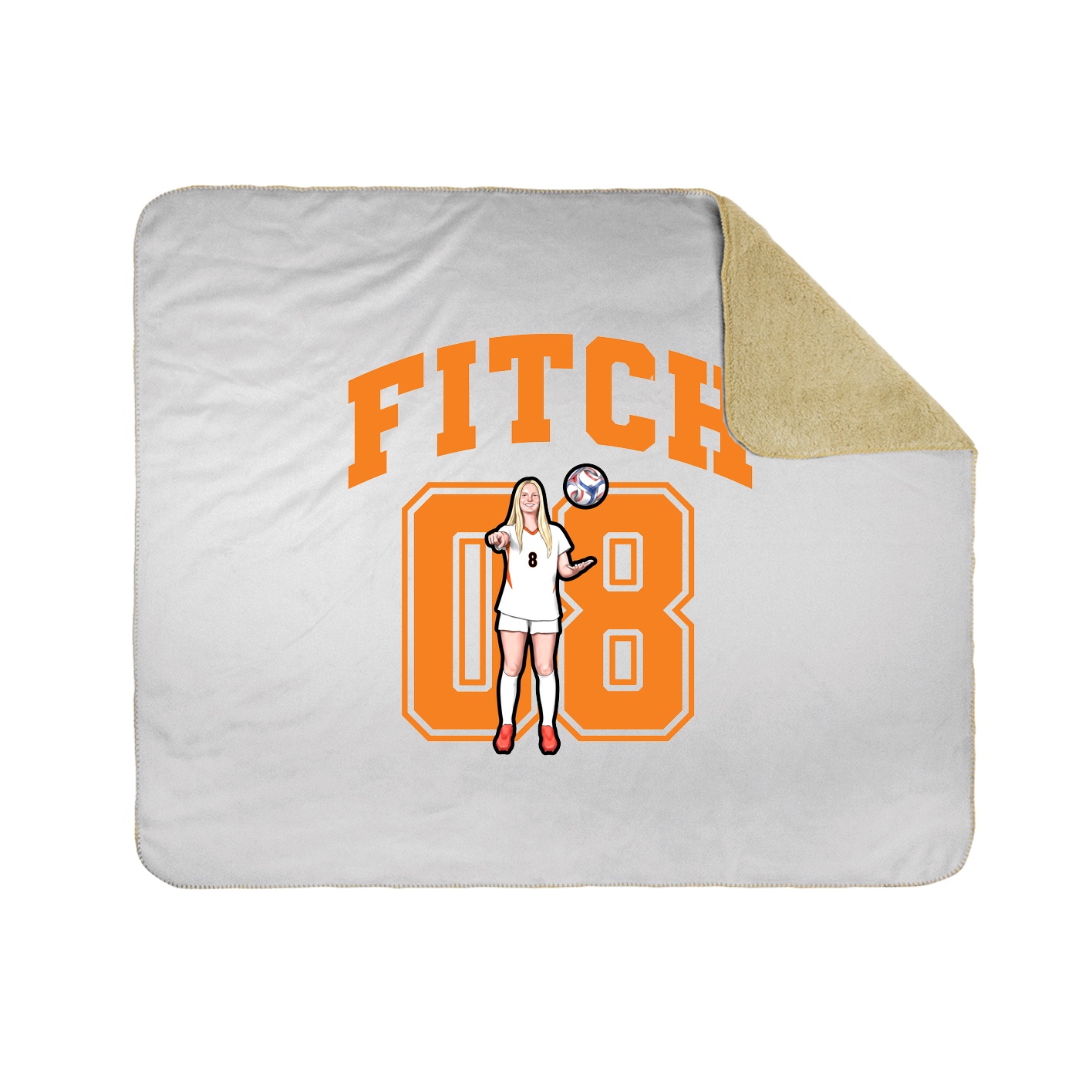 Throw Blanket — Number in White