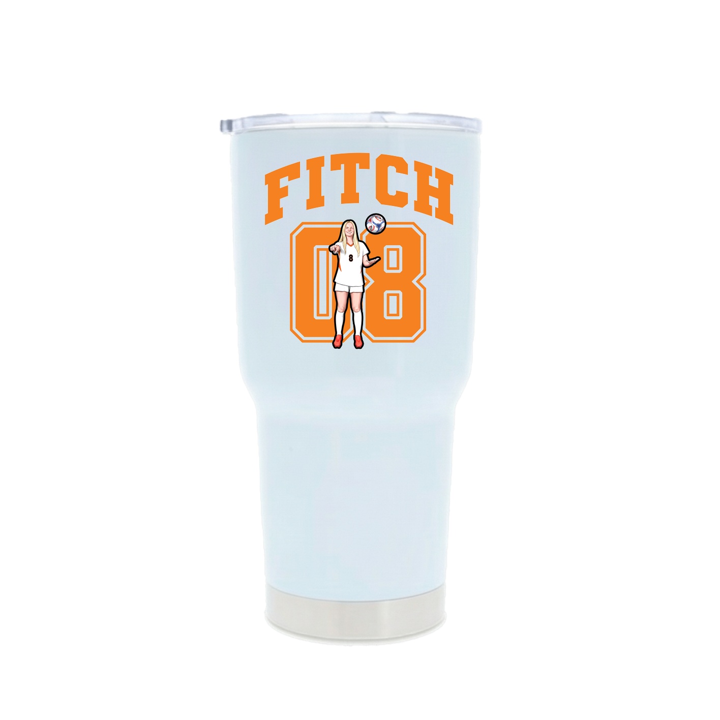 30oz Stainless Steel Tumbler — Number in White