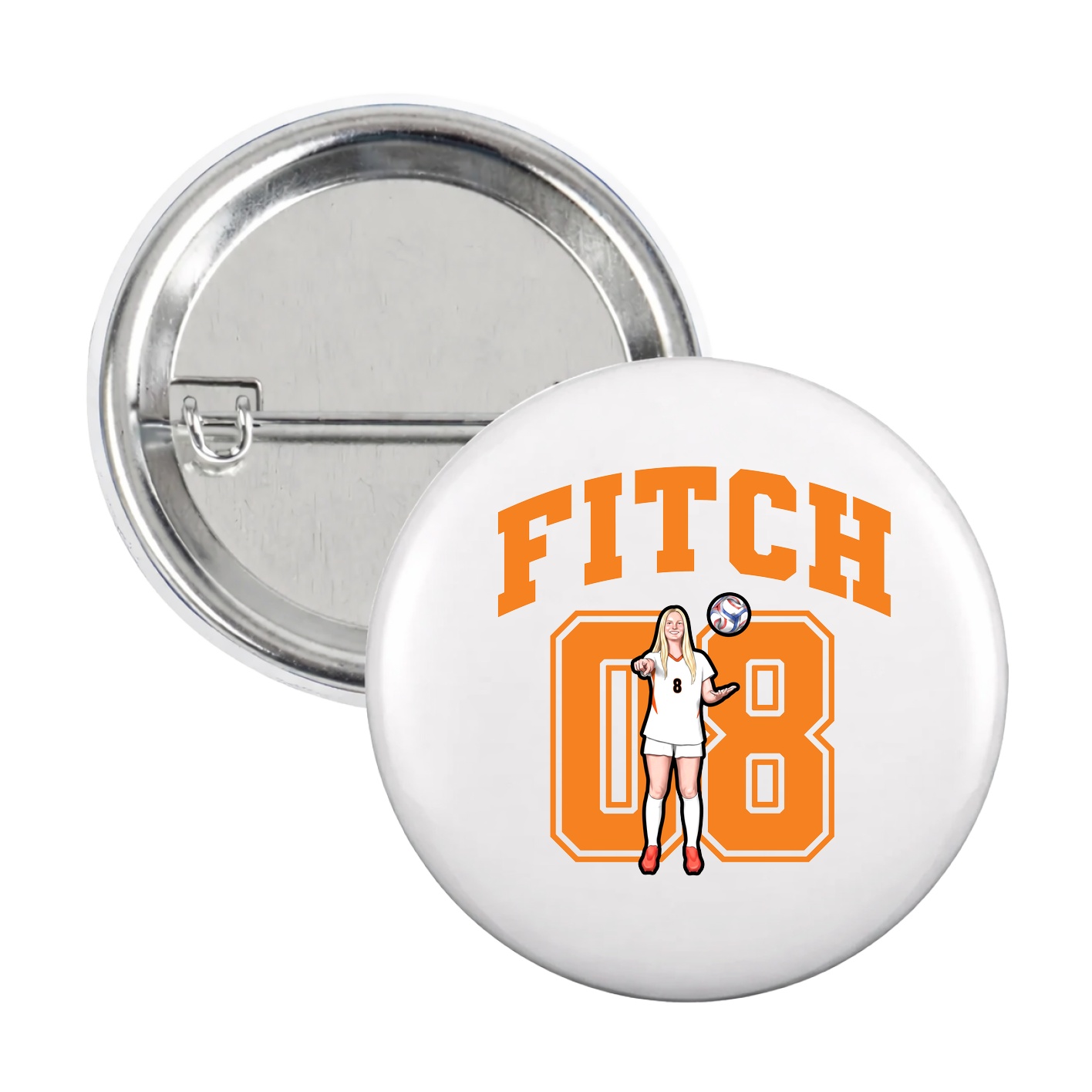 Game Day Button — Number in White