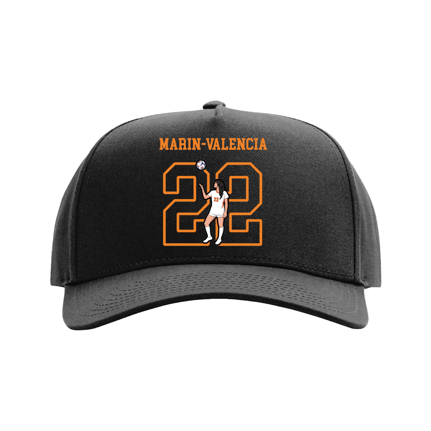 Full Fabric Five-Panel Champ Cap — Shirsey in Black