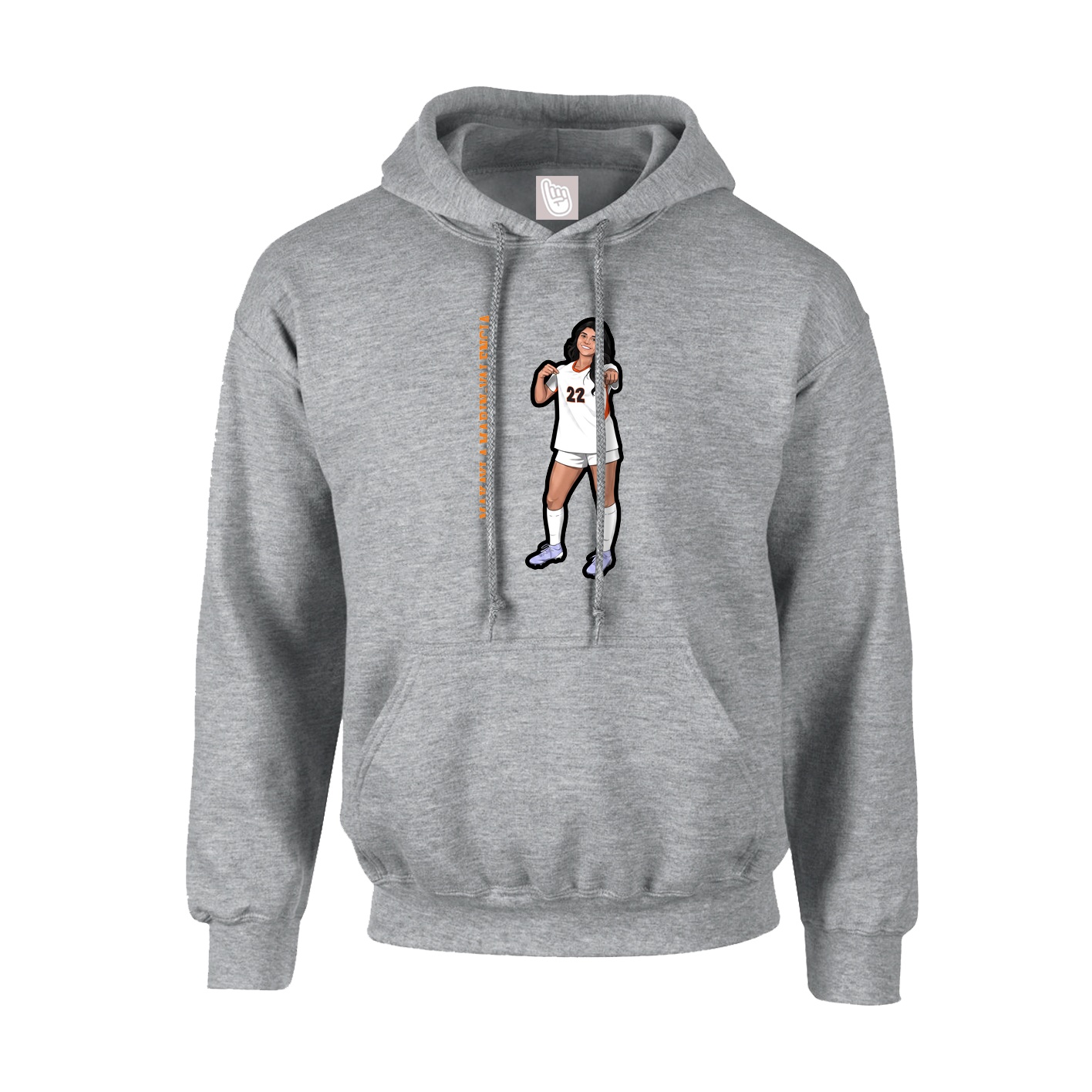 Youth Hoodie — Name Vertical in Grey