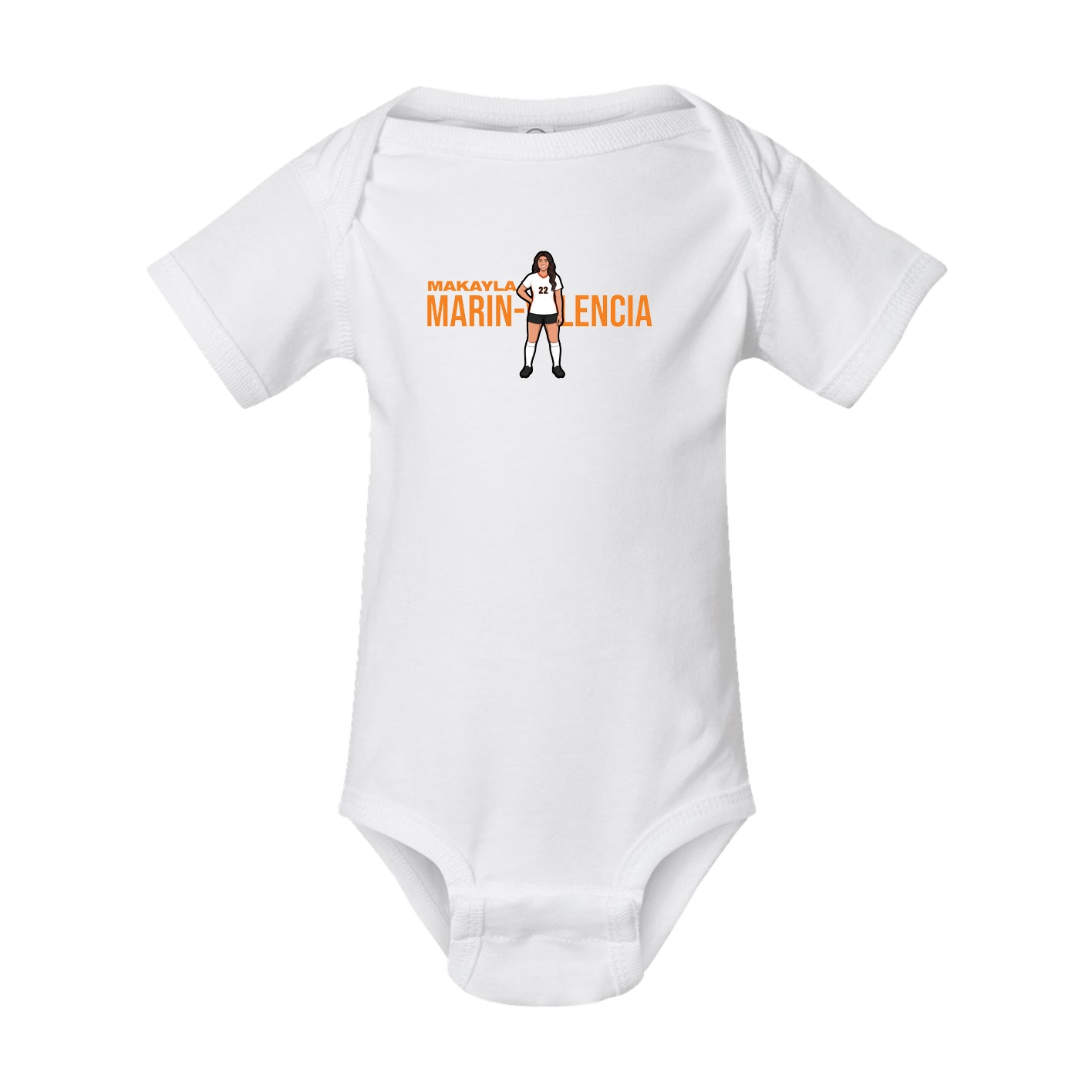 Baby Onesie — Player Name in White