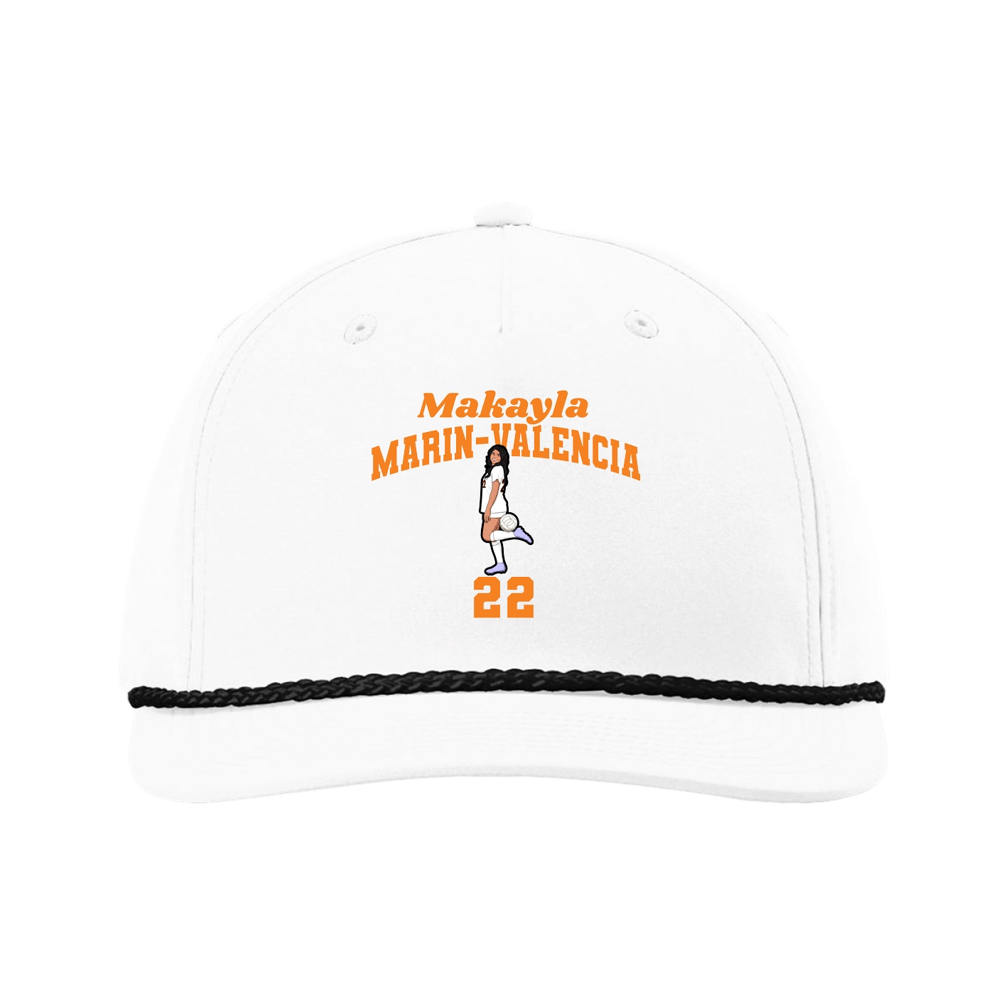 Five-Panel Classic Rope Cap — Signature Arch in White