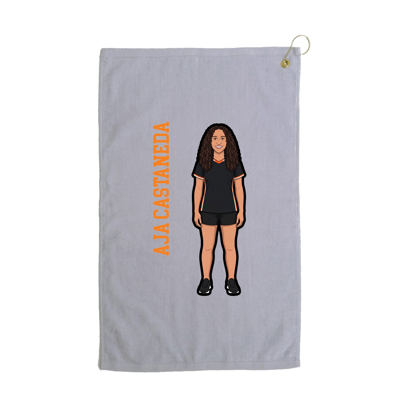 Golf Towel — Name Vertical in Grey