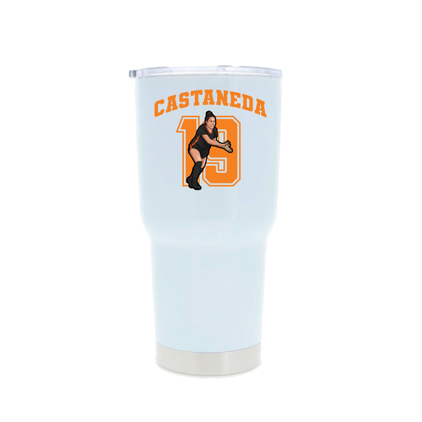 30oz Stainless Steel Tumbler — Number in White