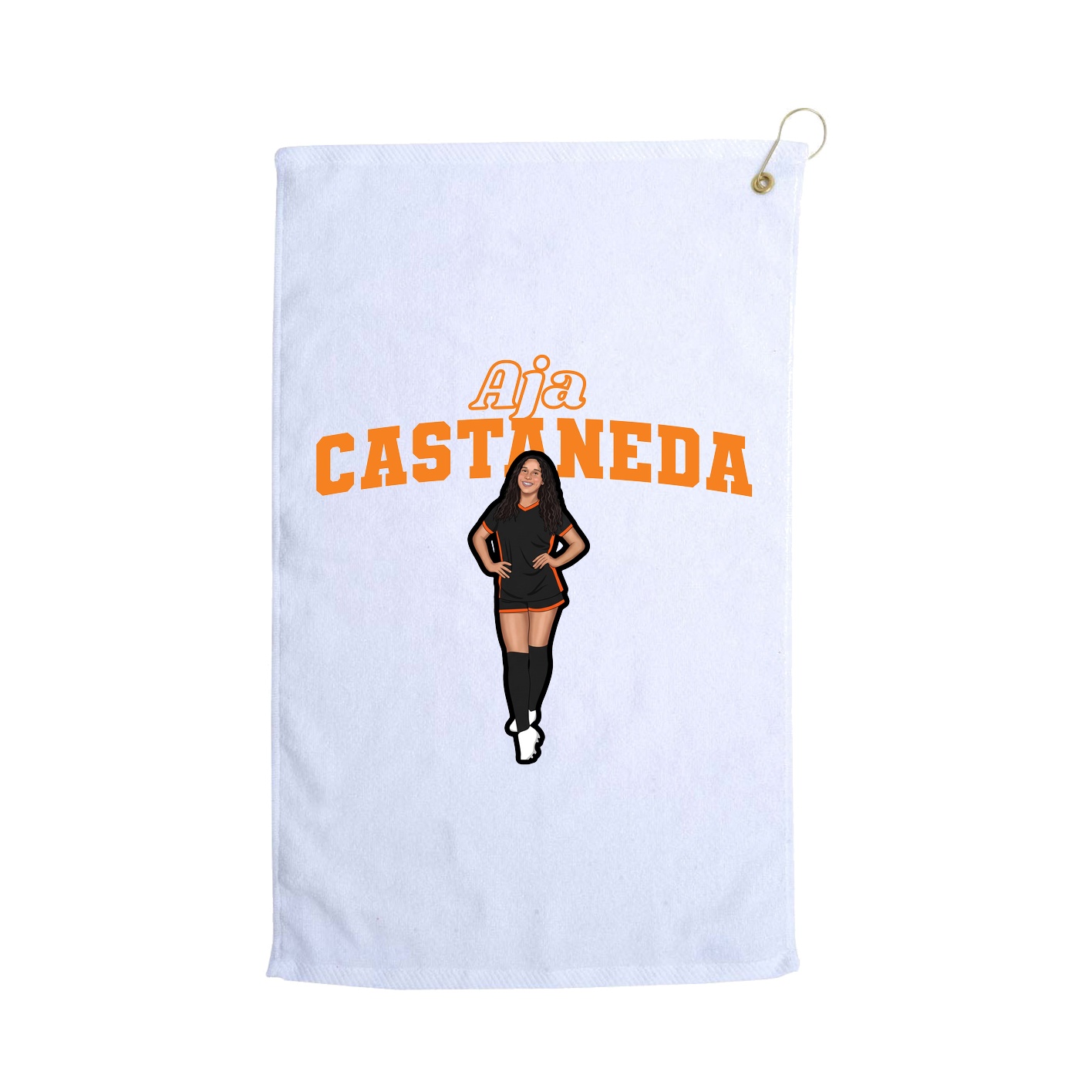 Golf Towel — Name Arch in White