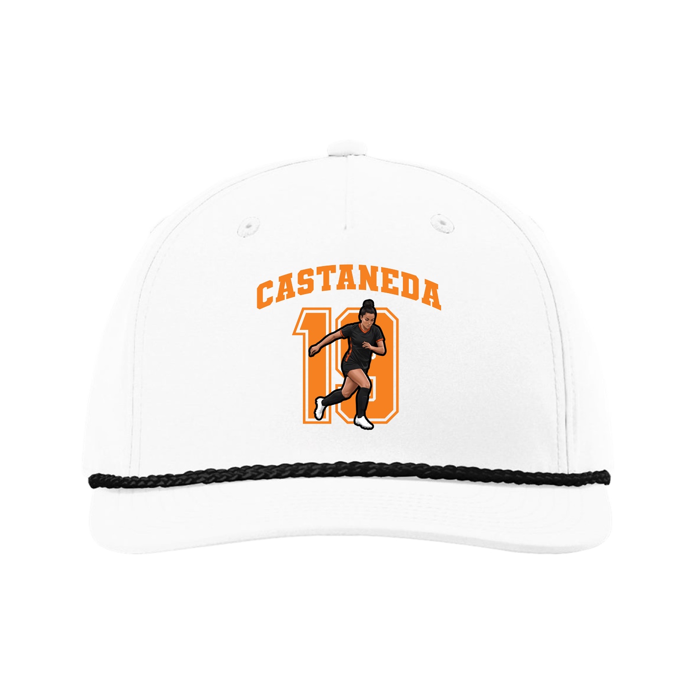 Five-Panel Classic Rope Cap — Number in White