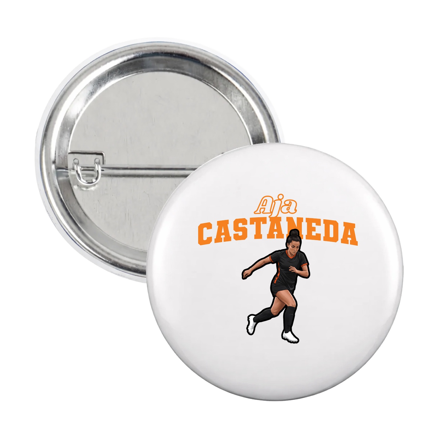 Game Day Button — Name Arch in White