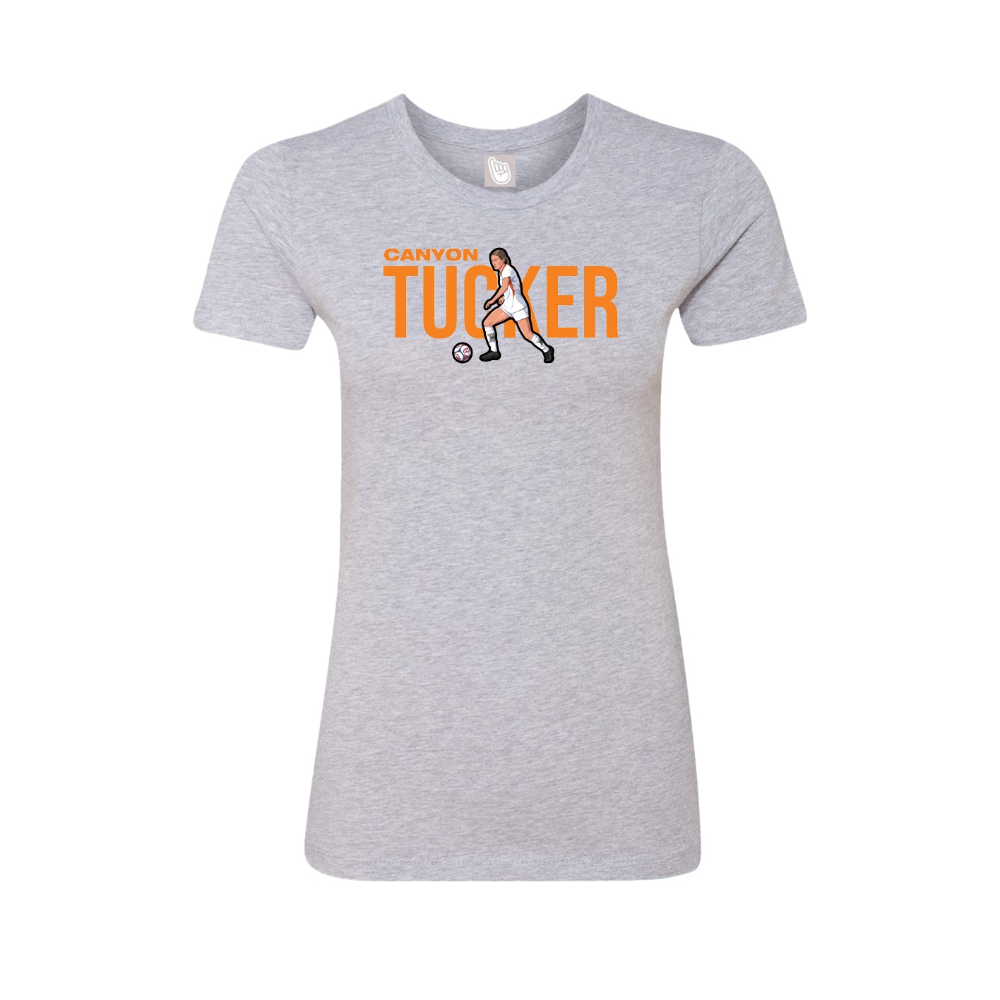 Fitted Women's Tee — Player Name in Grey