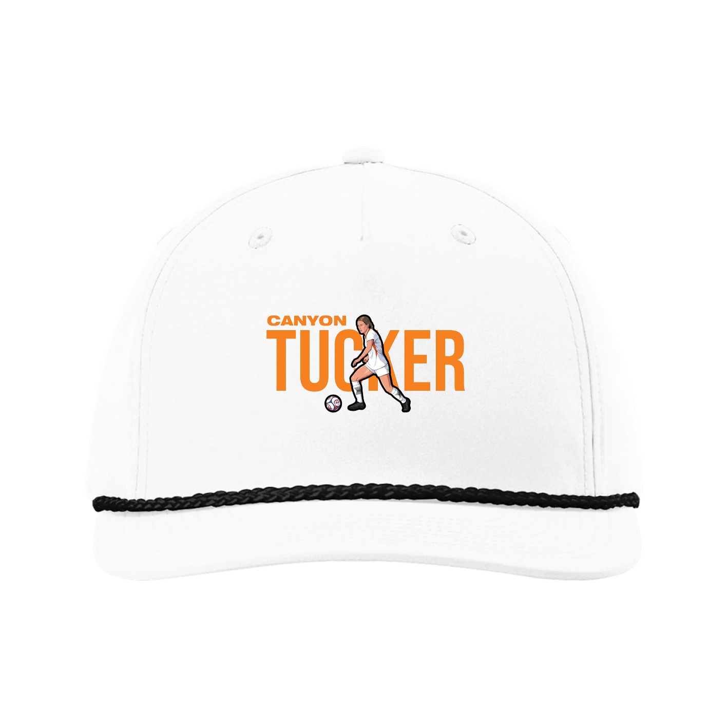 Five-Panel Classic Rope Cap — Player Name in White