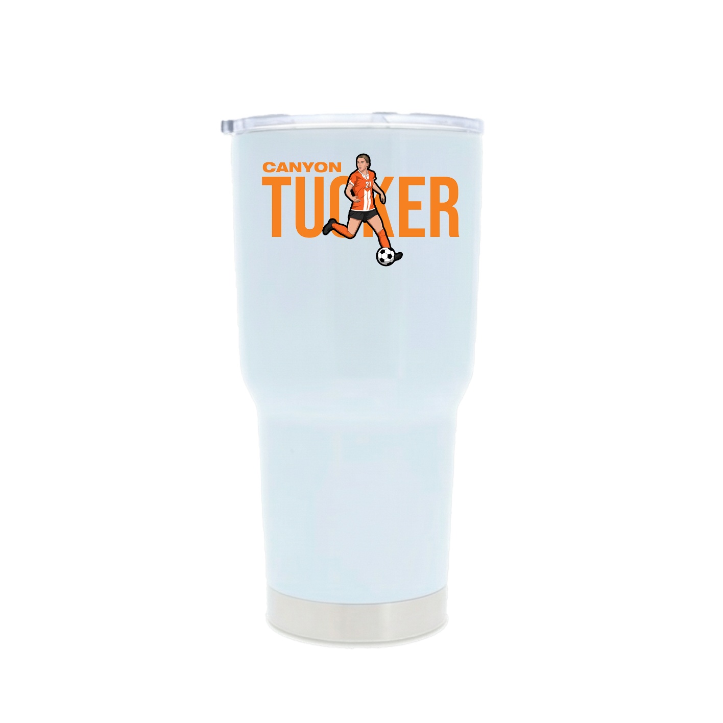 30oz Stainless Steel Tumbler — Player Name in White