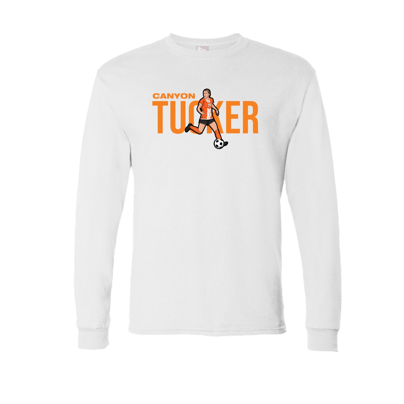 Long Sleeve Tee — Player Name in White