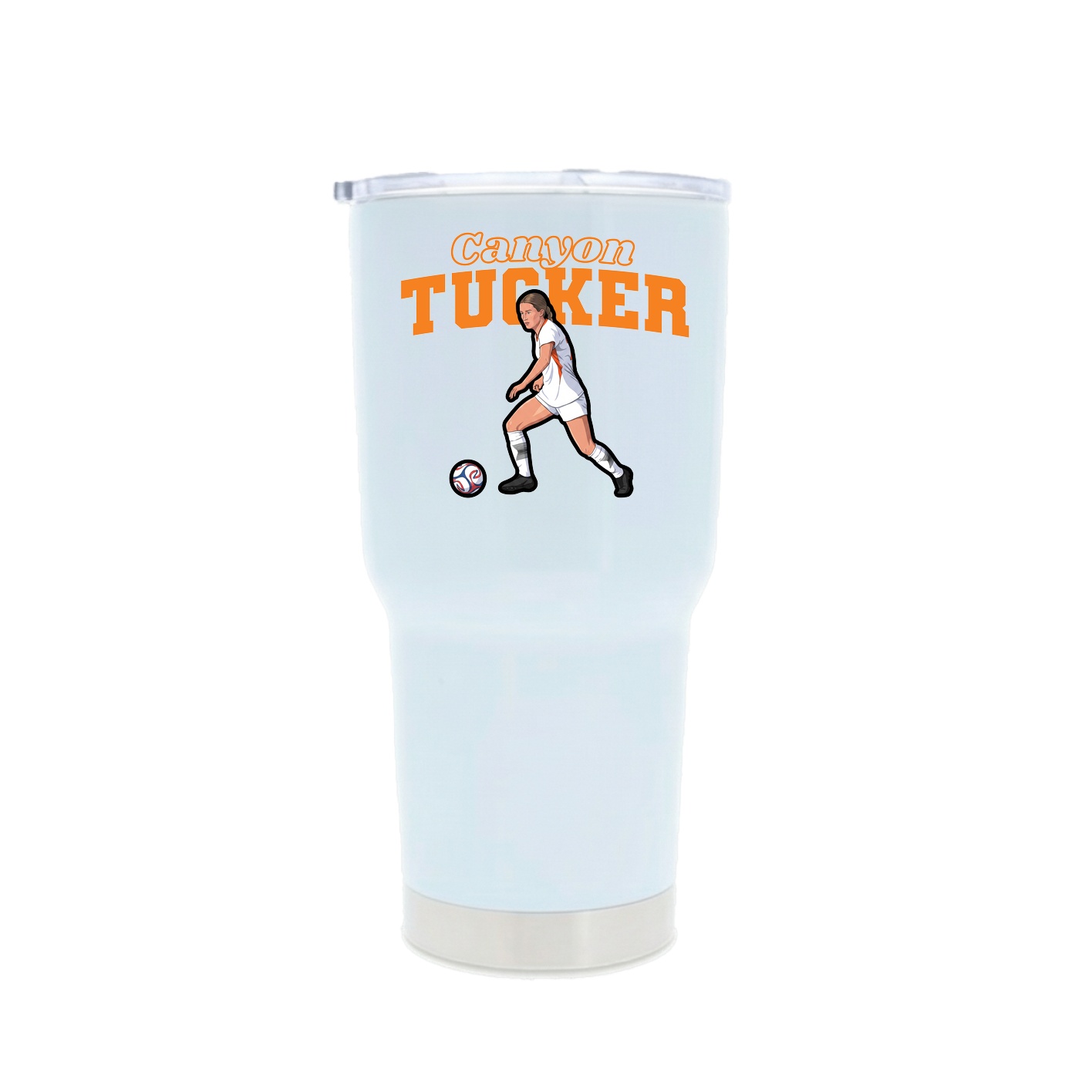 30oz Stainless Steel Tumbler — Name Arch in White
