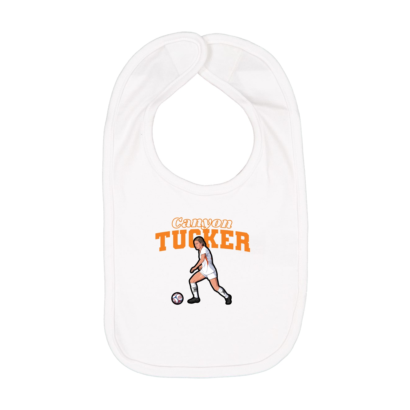 Infant Bib — Name Arch in White