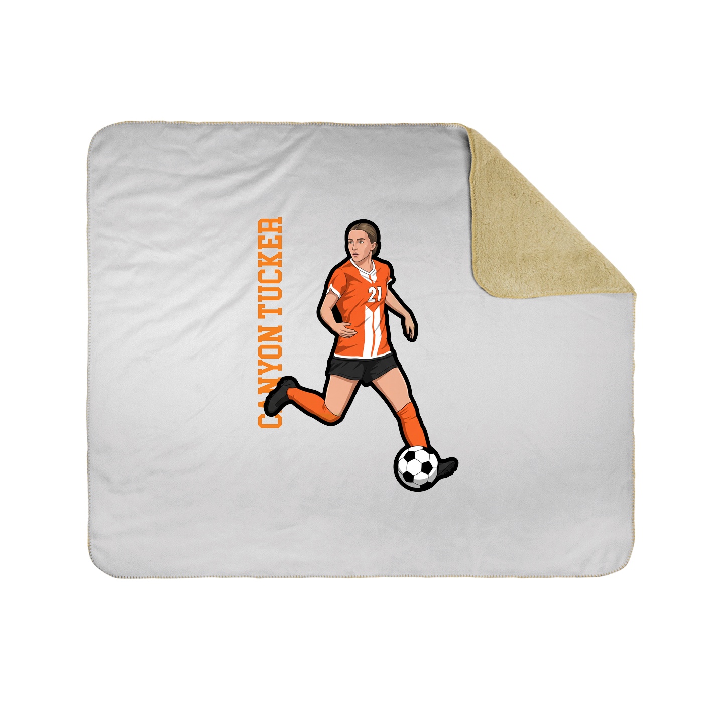 Throw Blanket — Name Vertical in White