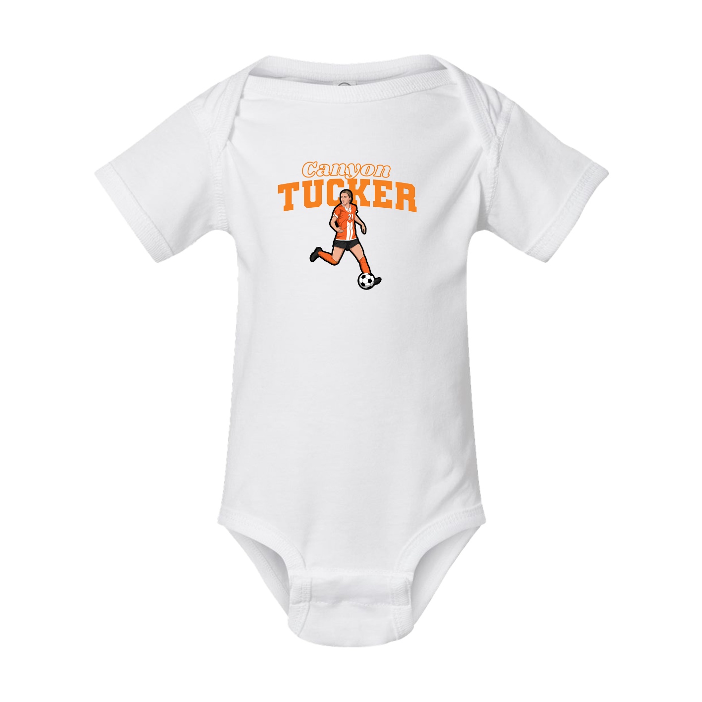 Baby Onesie — Name Arch in White