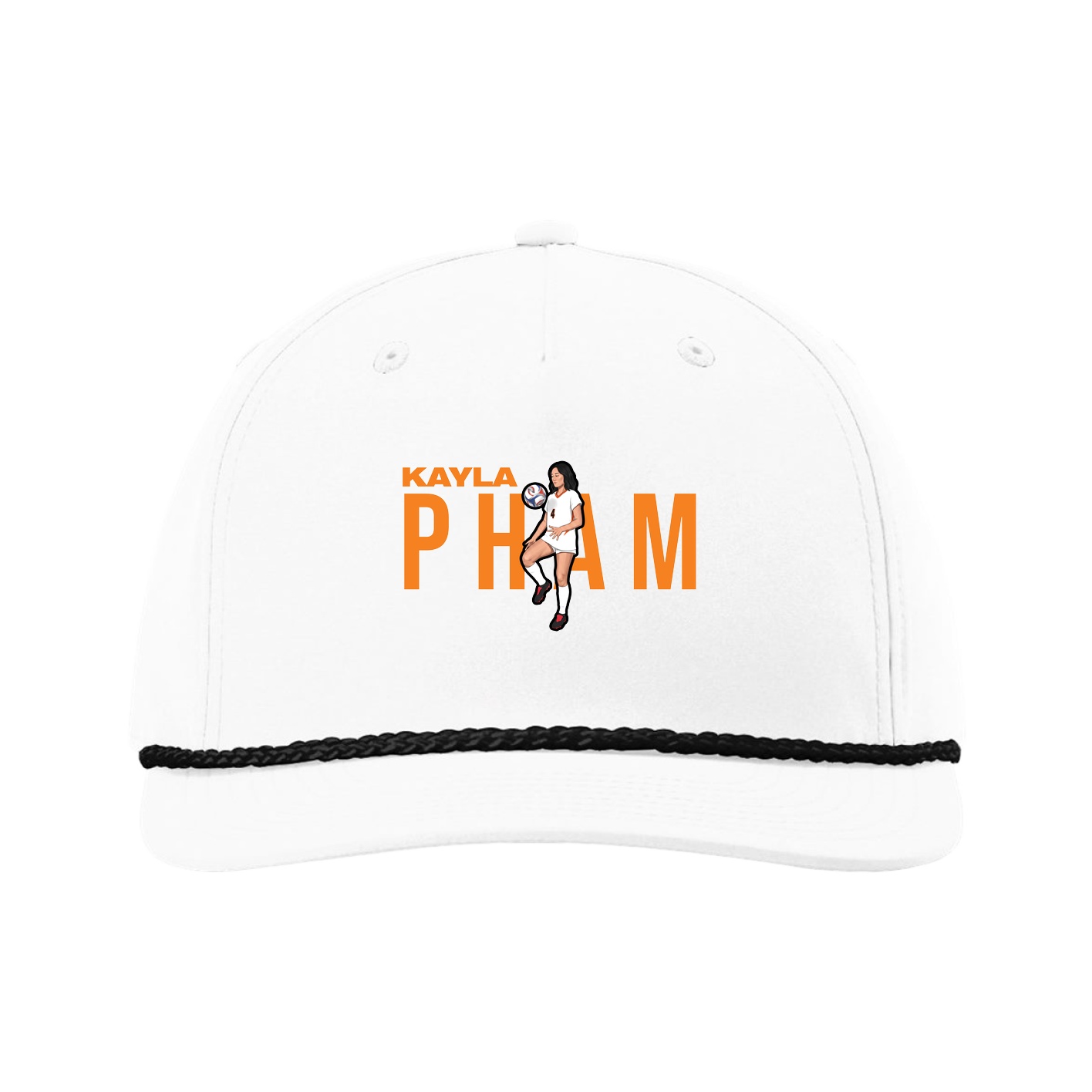 Five-Panel Classic Rope Cap — Player Name in White