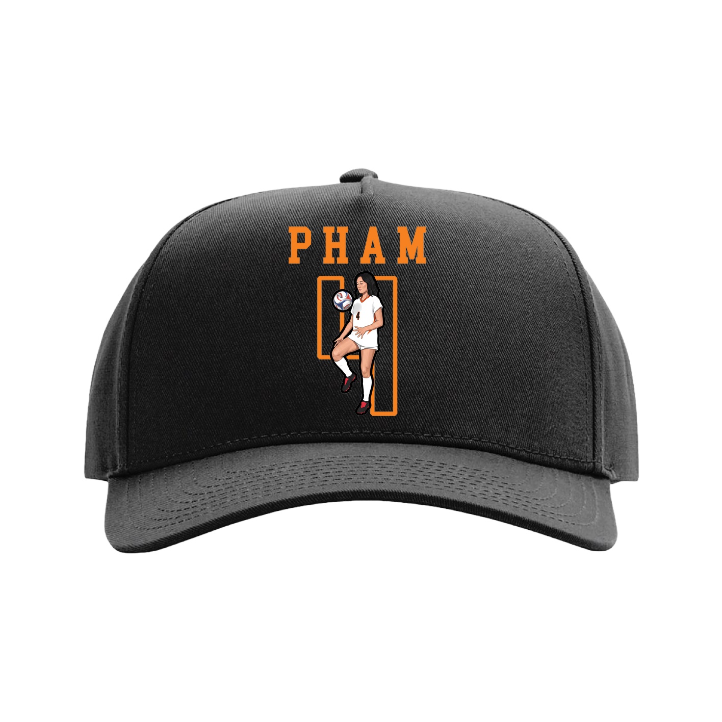 Full Fabric Five-Panel Champ Cap — Shirsey in Black