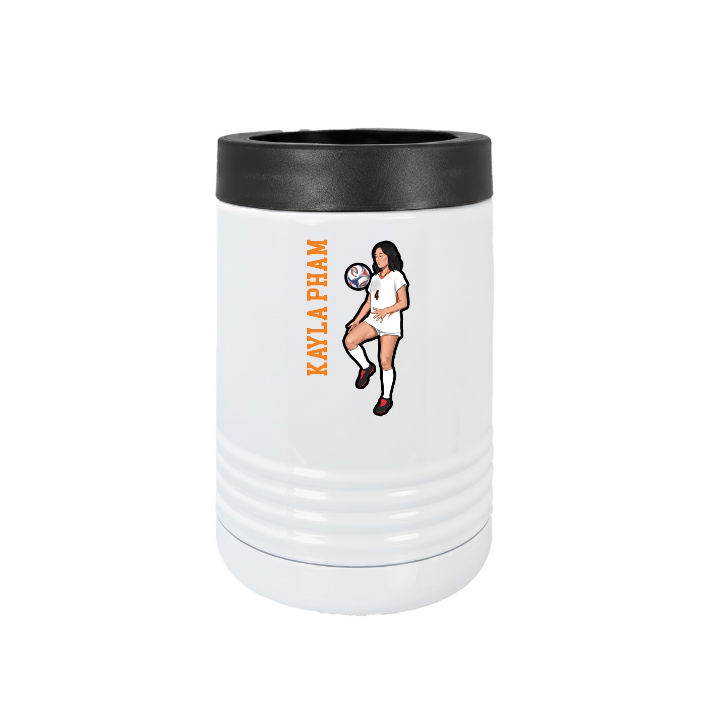 Beverage Holder — Name Vertical in White