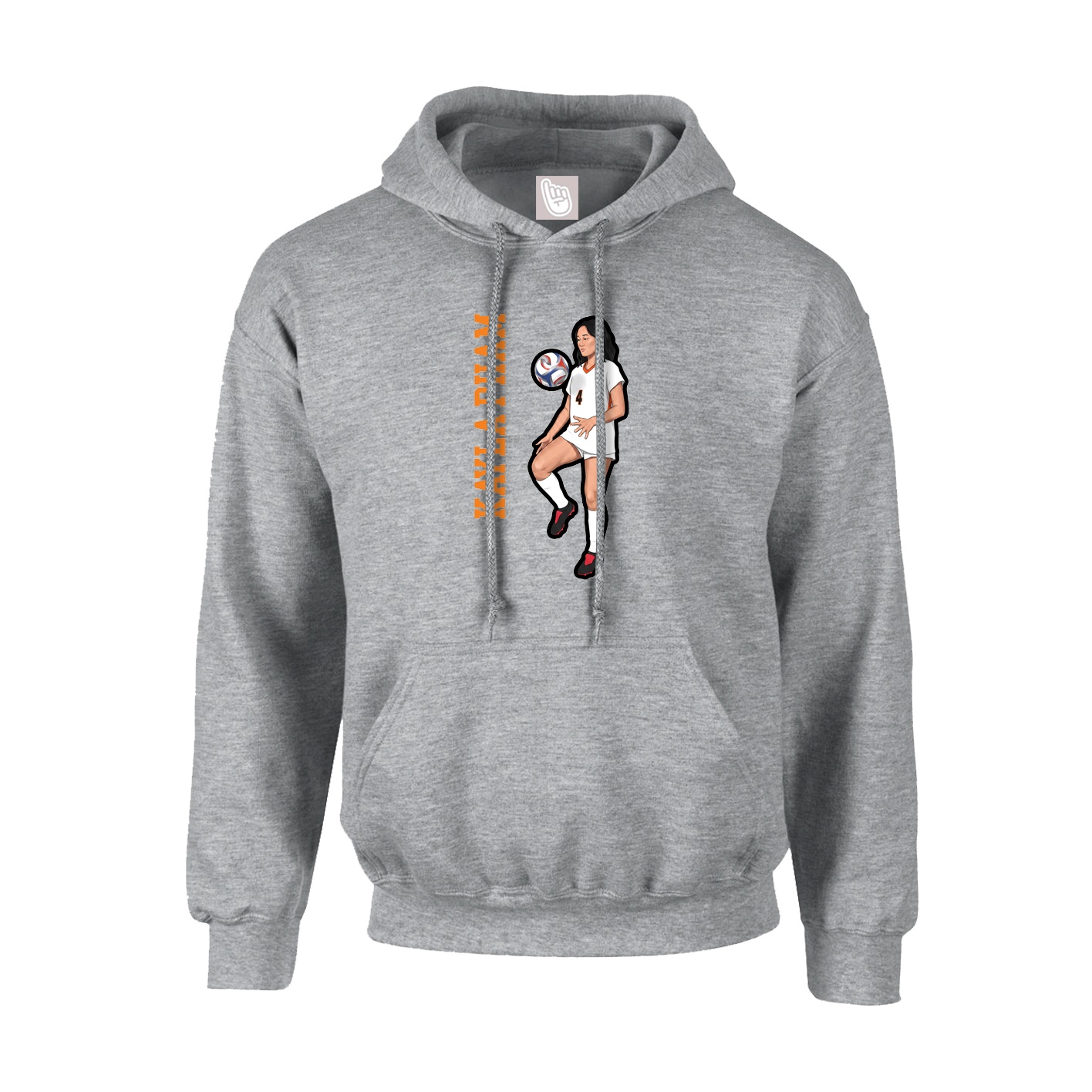 Youth Hoodie — Name Vertical in Grey