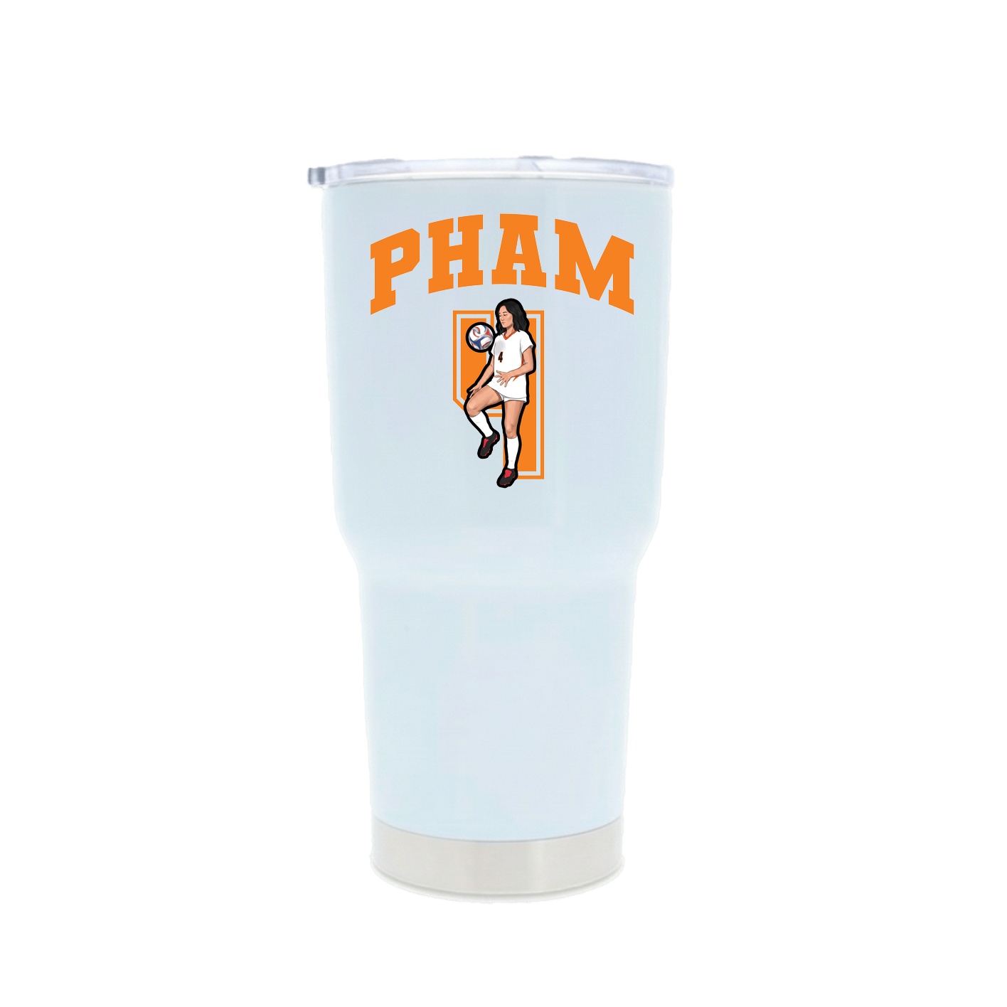 30oz Stainless Steel Tumbler — Number in White