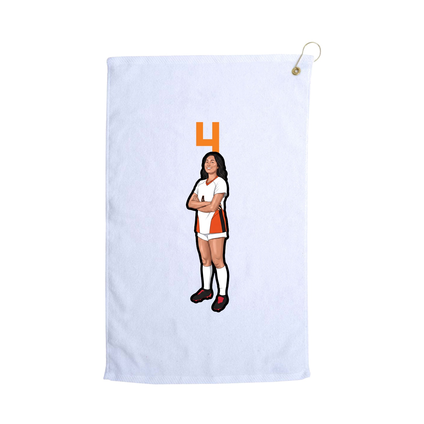 Golf Towel — Number Top in White