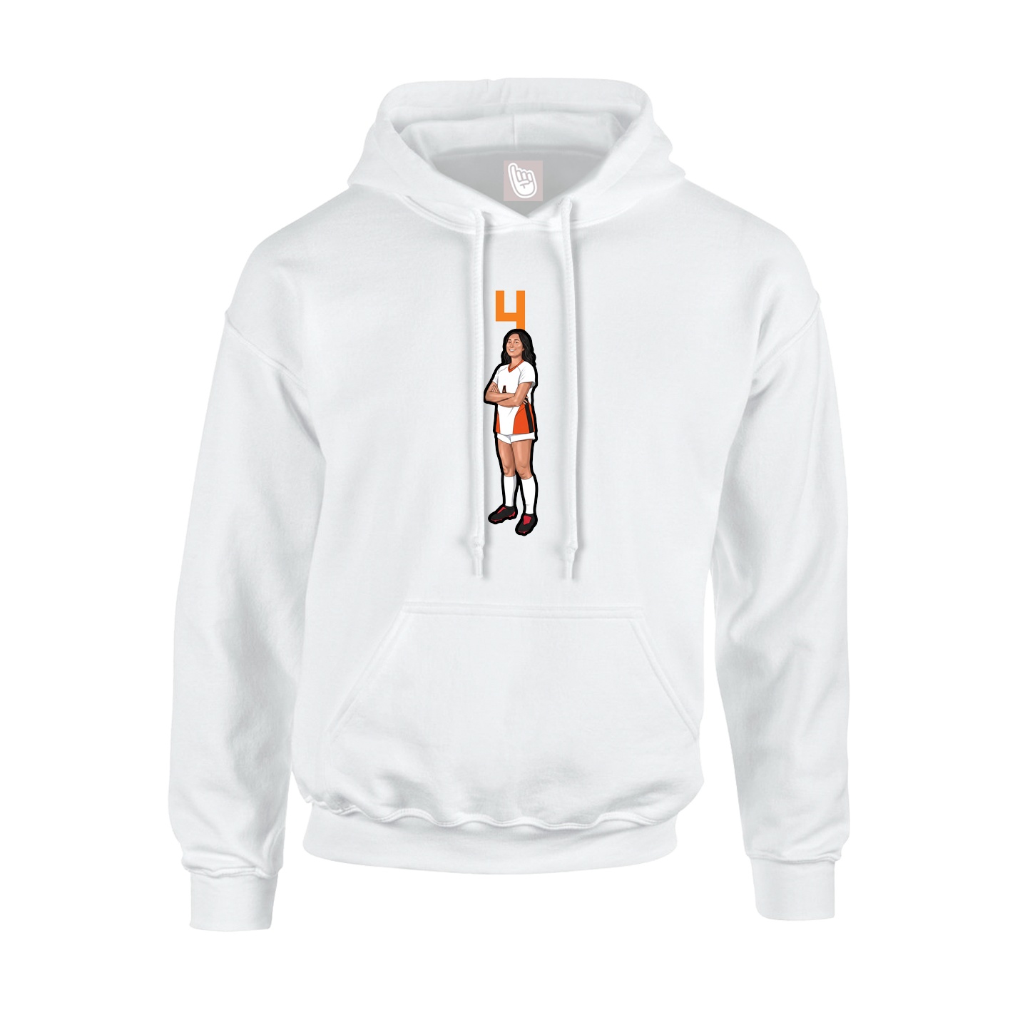 Hoodie — Number Top in White