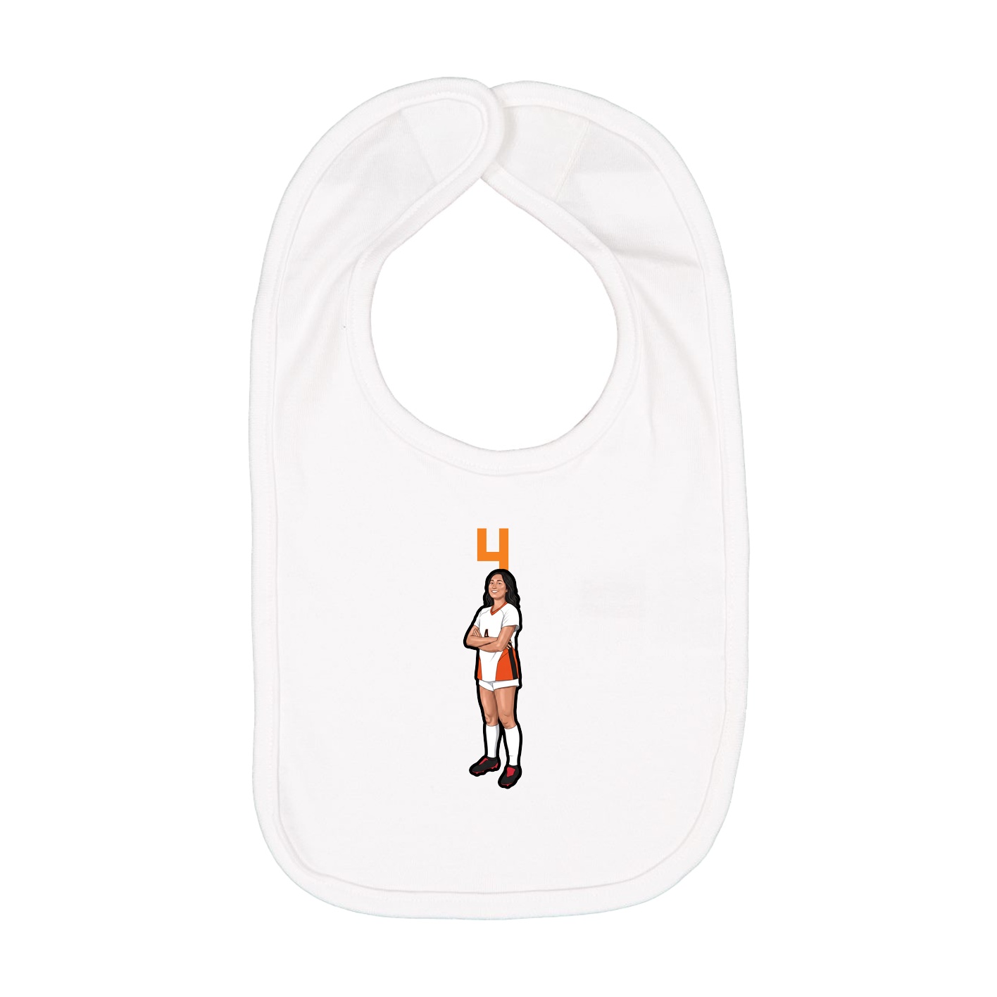 Infant Bib — Number Top in White