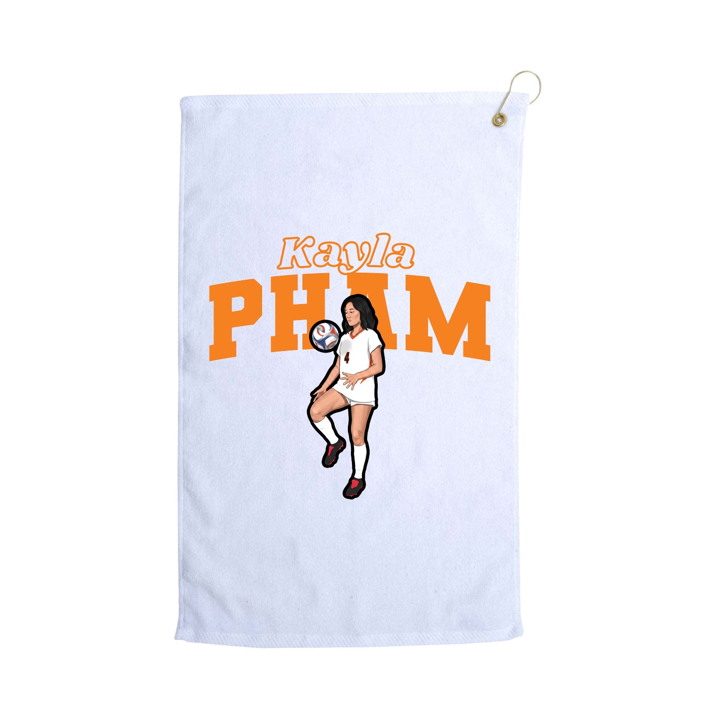 Golf Towel — Name Arch in White