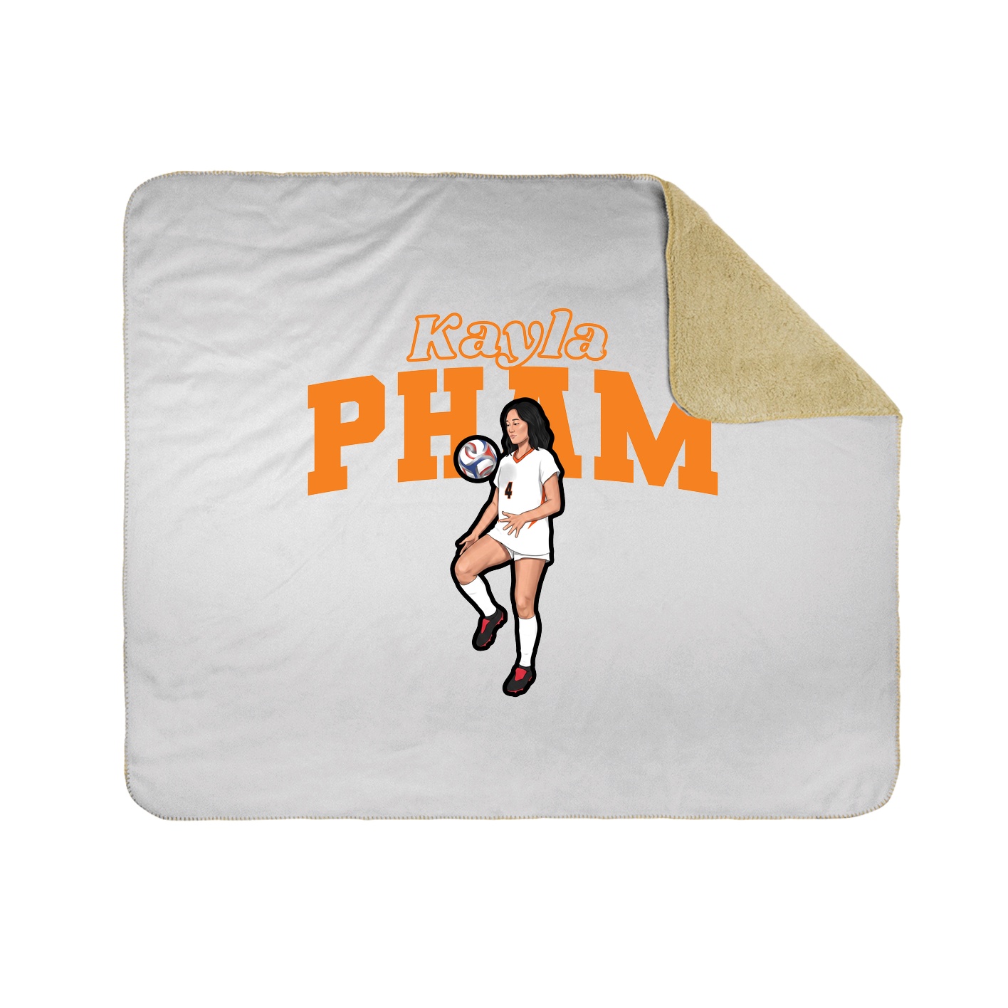 Throw Blanket — Name Arch in White