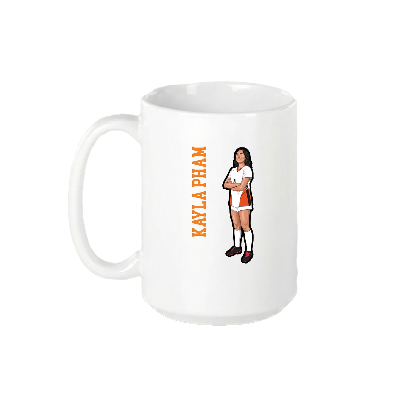 15oz Coffee Mug — Name Vertical in White