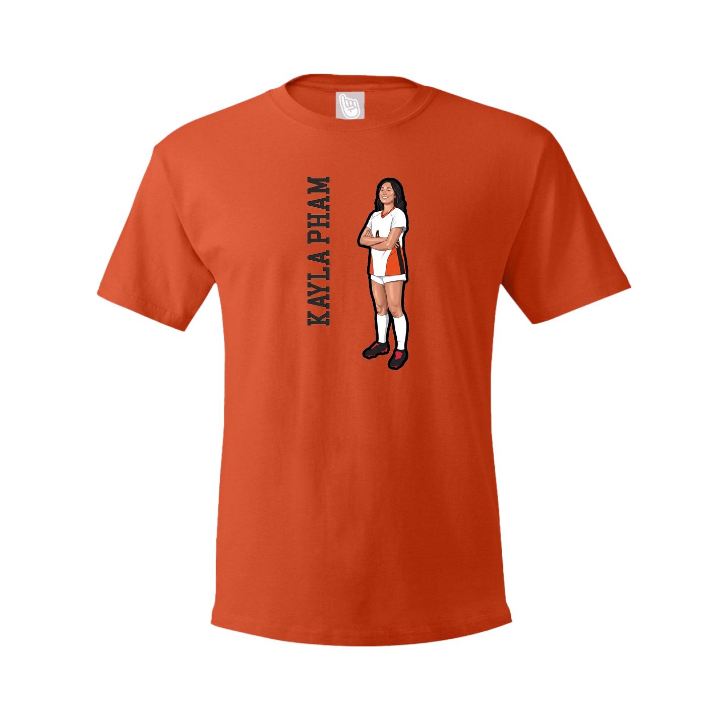 Tee — Name Vertical in Orange