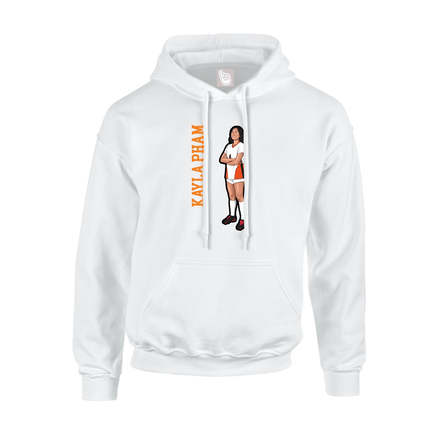 Youth Hoodie — Name Vertical in White