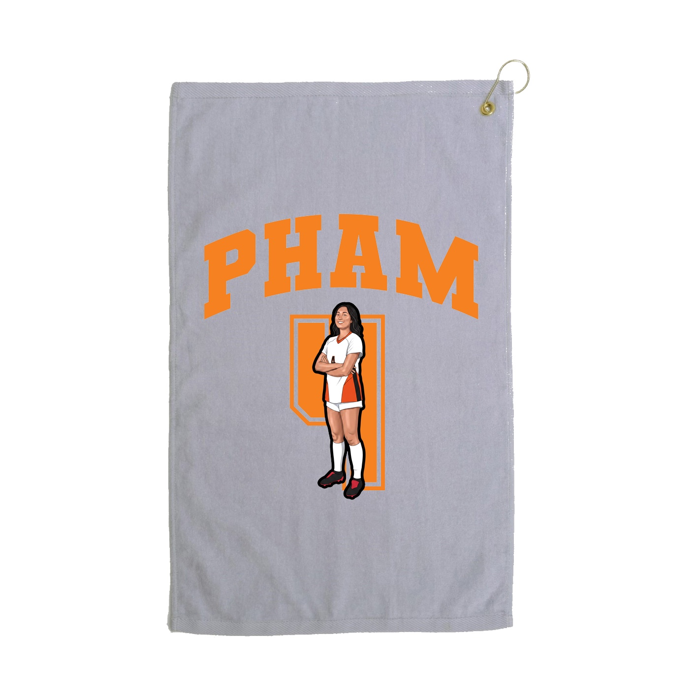 Golf Towel — Number in Grey