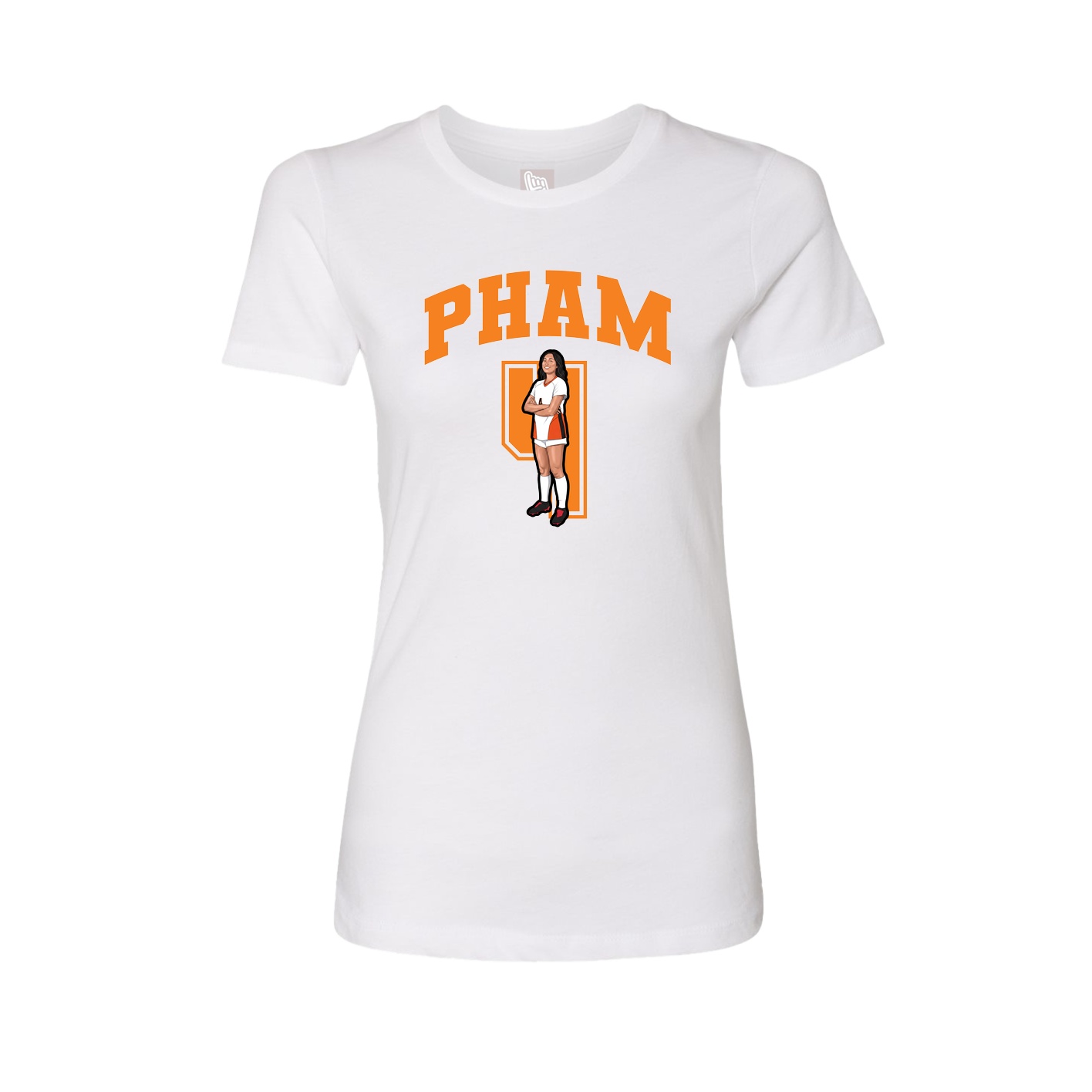Fitted Women's Tee — Number in White