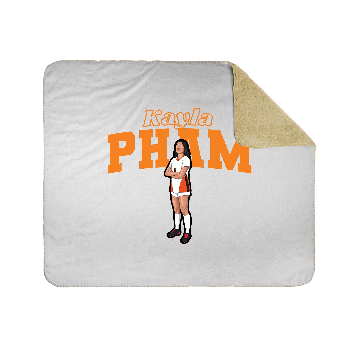 Throw Blanket — Name Arch in White