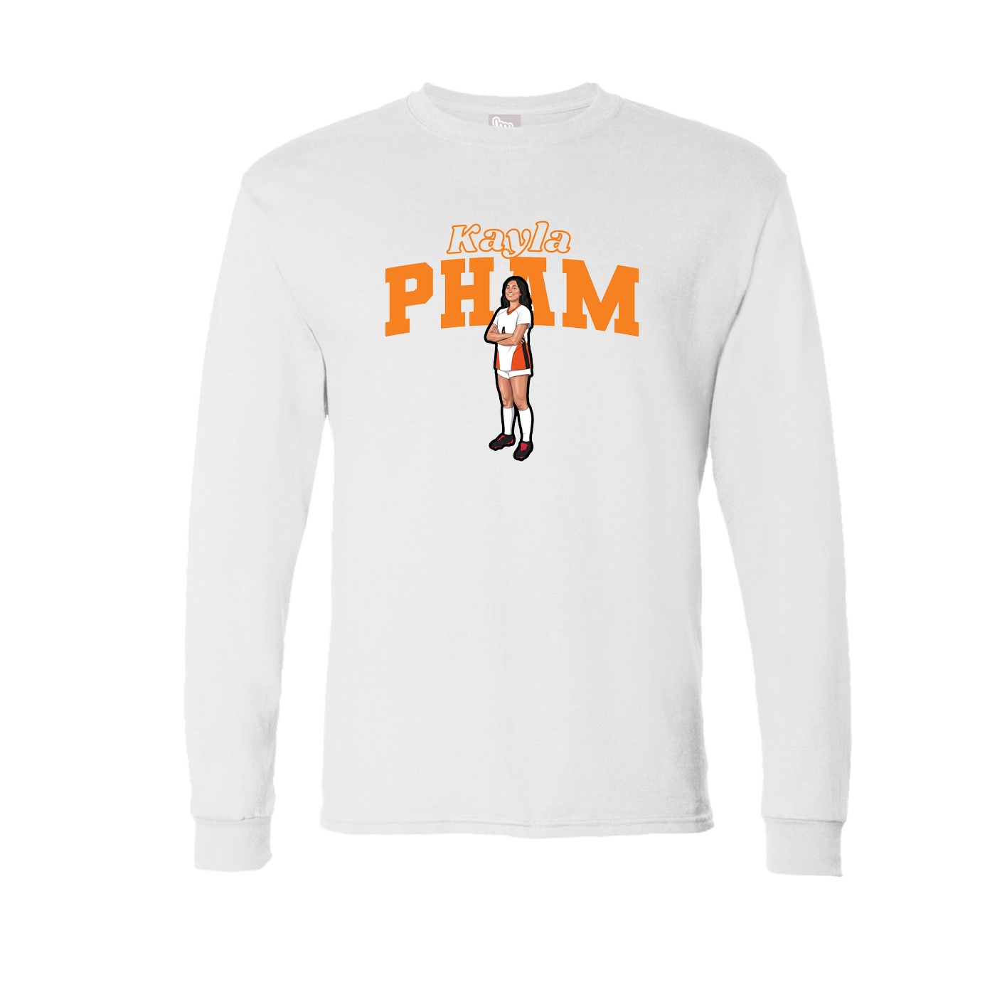 Long Sleeve Tee — Name Arch in White
