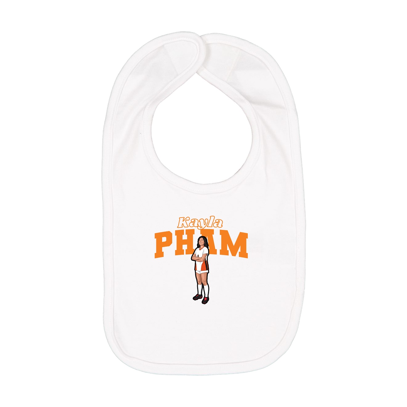 Infant Bib — Name Arch in White