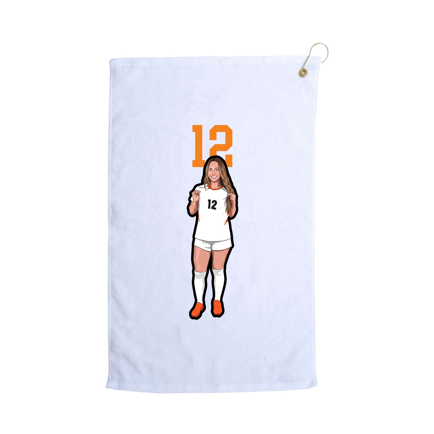 Golf Towel — Number Top in White