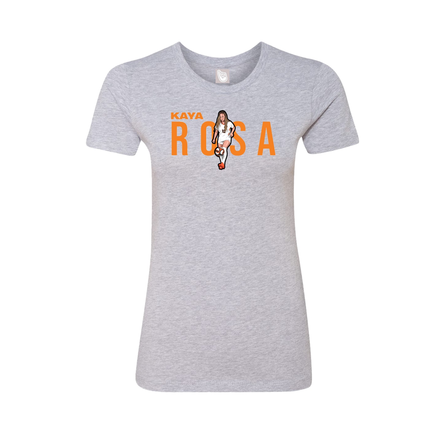 Fitted Women's Tee — Player Name in Grey